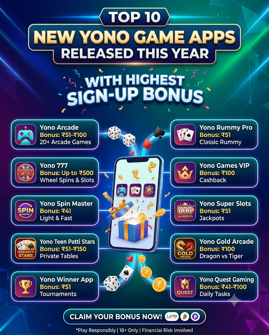 Top 10 New Yono Game Apps Released This Year (With Highest Sign-Up Bonus)